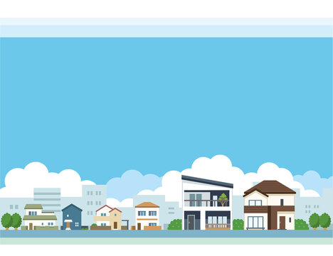 閑静な住宅街イラスト - No: 22930994無料イラスト・フリー素材なら「イラストAC」