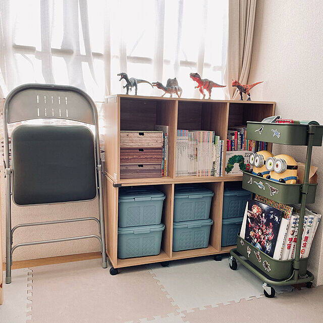 抗菌ＰＰ収納バスケット カラーＢＯＸサイズ、フタ付、ブラック・グレー- 100均 通販 ダイソーネットストア 公式