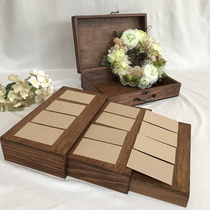 ディスプレイ木箱 Lサイズエイジングホワイト28cm No.001697Dish works RENTAL