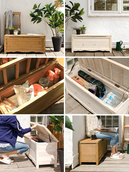 DIY 庭のベンチをベンチ収納に作り替えました