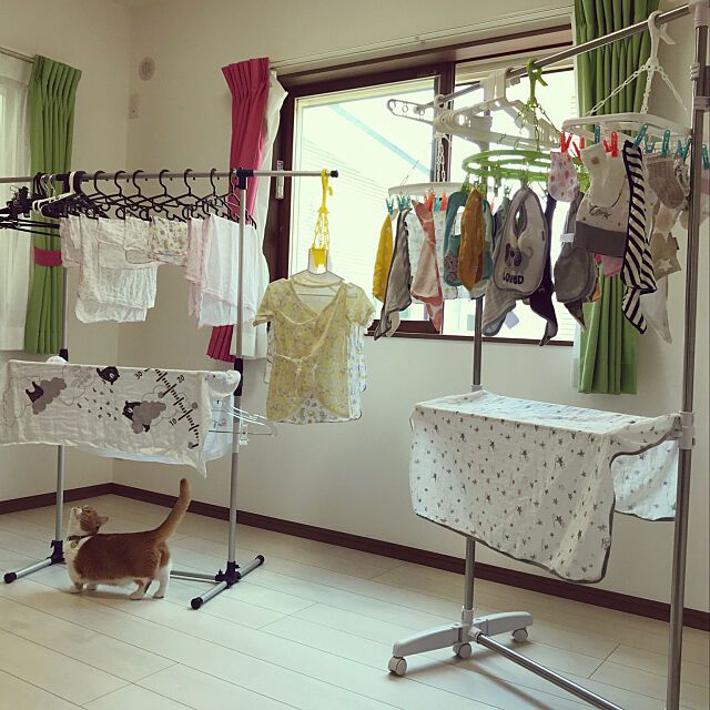 カーテンレール洗濯物干し100均TikTok