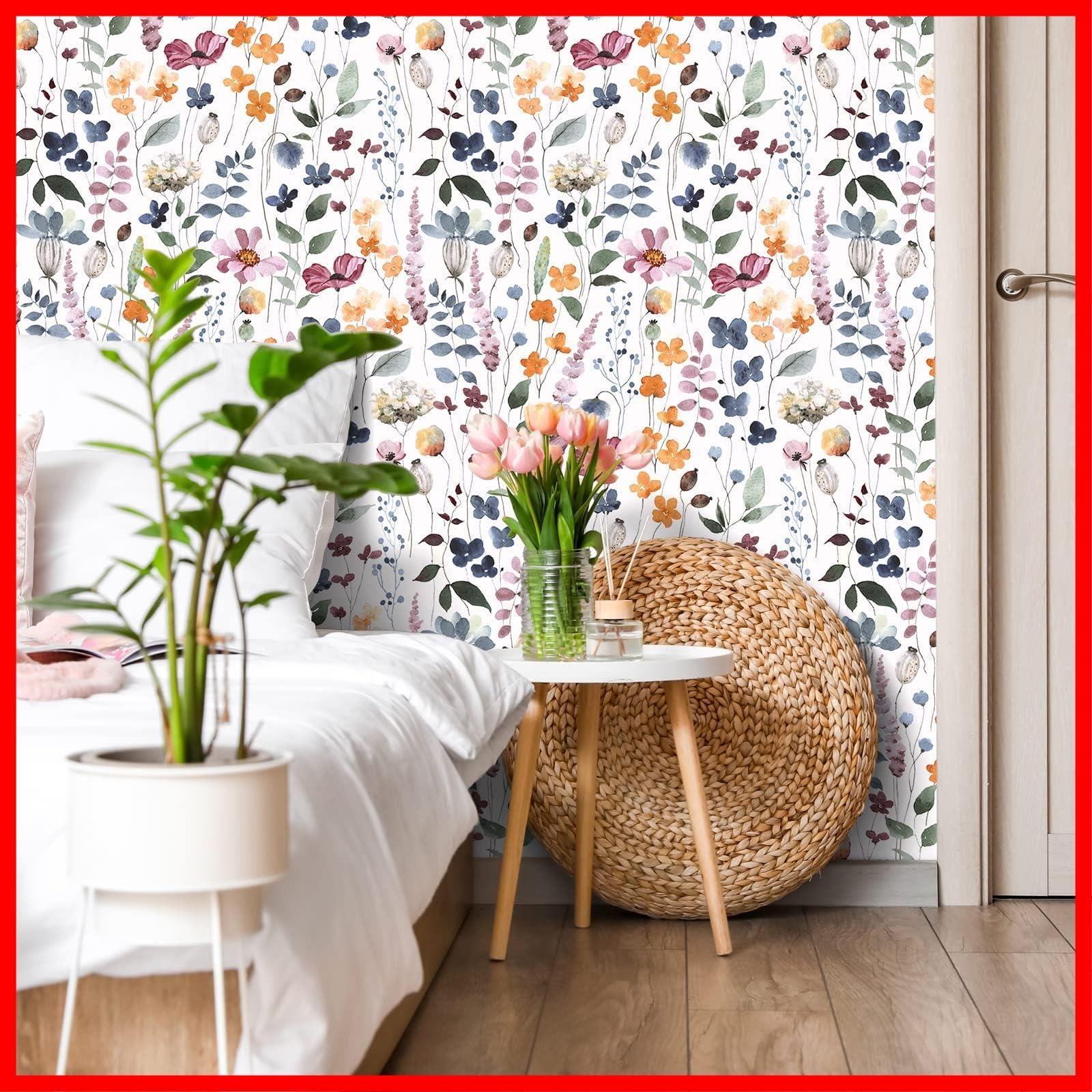 Amazon.co.jp: 壁紙シール おしゃれ 北欧 ストライプ柄 キッチン 書斎 壁 美容室 部屋 リフォーム 貼ってはがせる 襖紙 粘着襖紙 襖53cm*5m ふすま はがせる壁紙 壁紙シール 化粧台 花 柄 壁 シール リメイクシート 白 花柄 幾何柄 のり付き カッティングシート