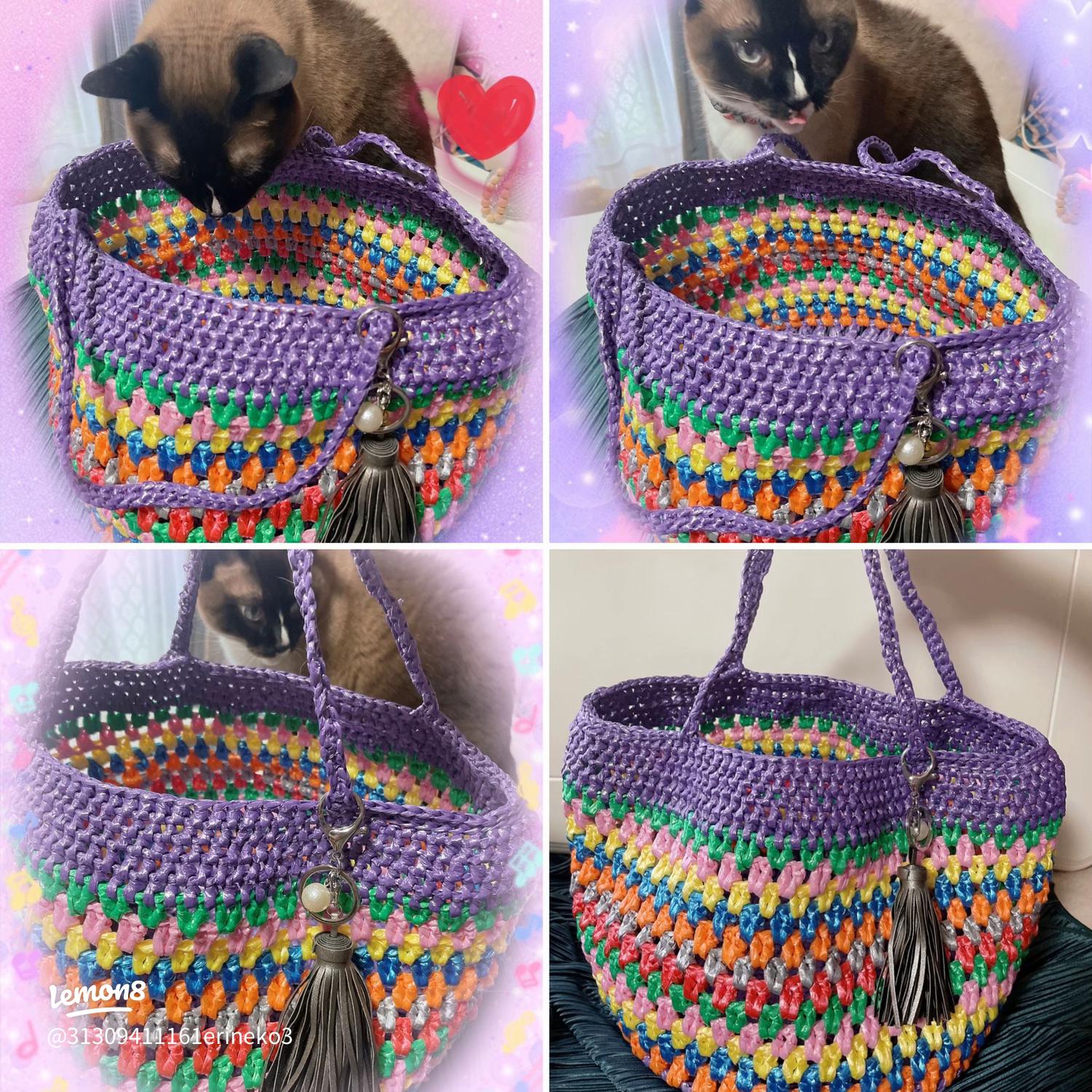 ビニール紐で作るお出かけバッグ 黒- HMSS's blog