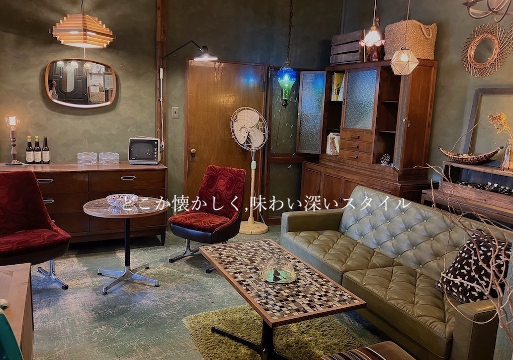 昭和家具 ヴィンテージ家具 昭和レトロ かわいい木のチェスト レトロポップ！グリーンの飾り棚 引き出し