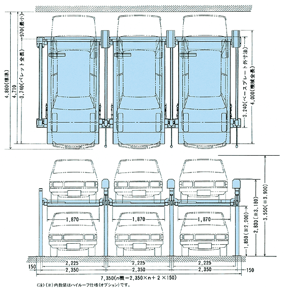 駐車場 床形式と階層自走式立体駐車場大和リース