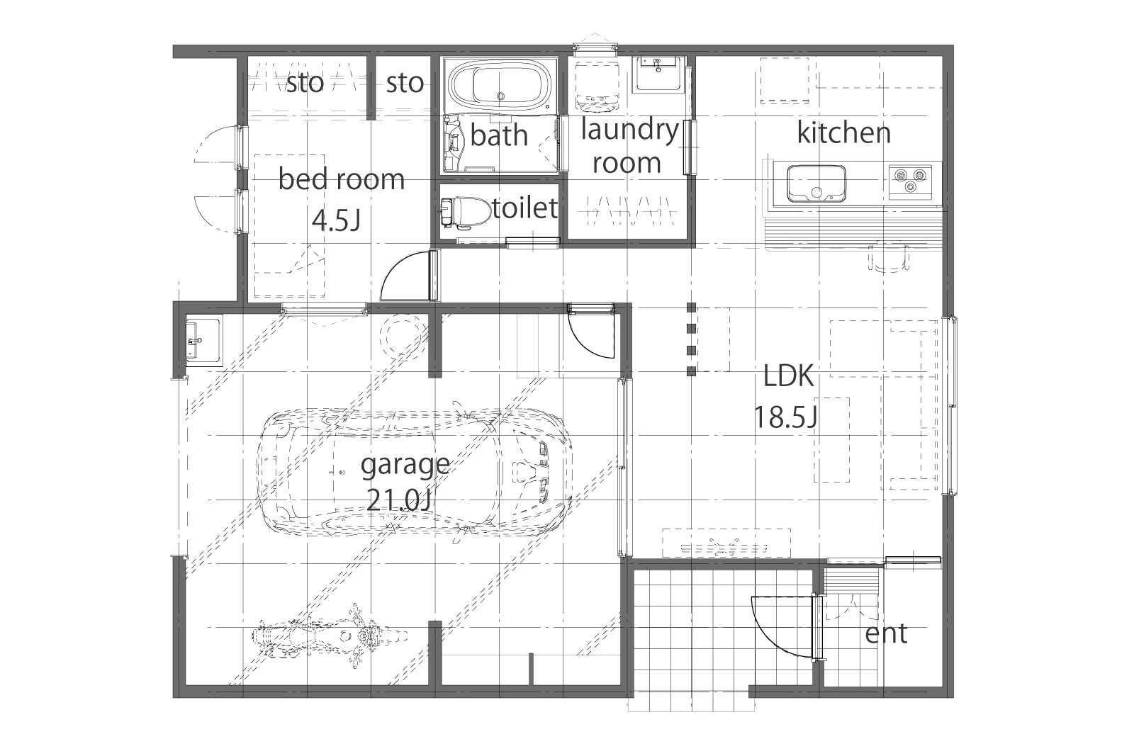 小さな家 平屋の間取り 15坪前後 一人暮らし・夫婦二人暮らし向き注文住宅ヘルプナビ