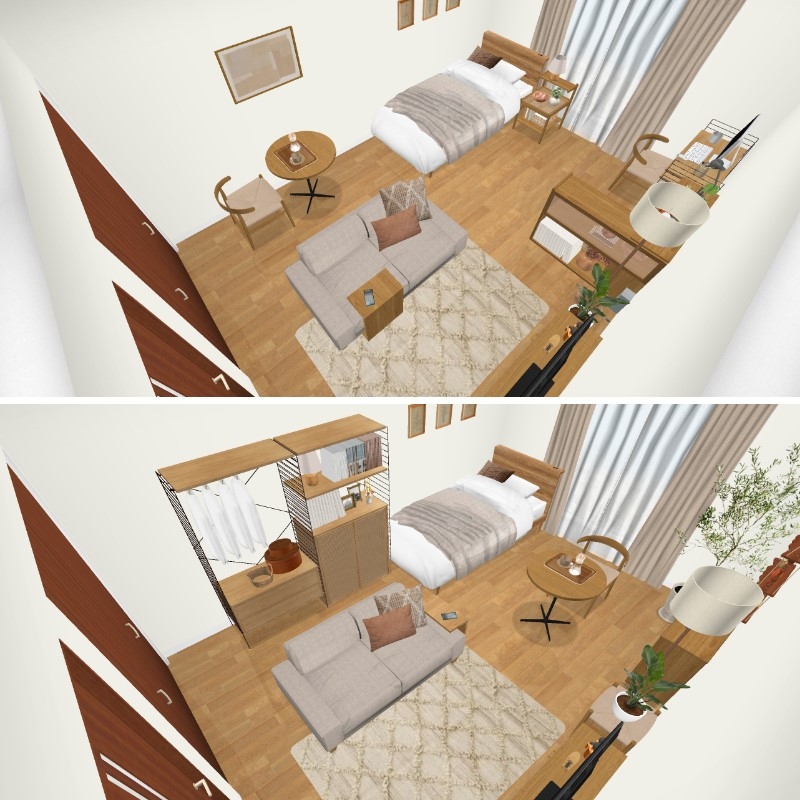 4.5畳のお部屋🏷️ 空間の使い方が上手で、家具の配置が参考になりますね✍️ _ Good use of space and helpfulfurniture arrangement. _ Special Thanks📸 @yuu_simple_roomインテリア一人暮らしひとり暮らし一人暮らし部屋お部屋づくり部屋作り韓国