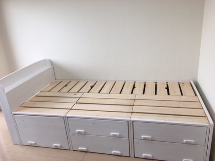 カラーボックスでベッドDIY！強度と通気性の工夫集家具キューブ