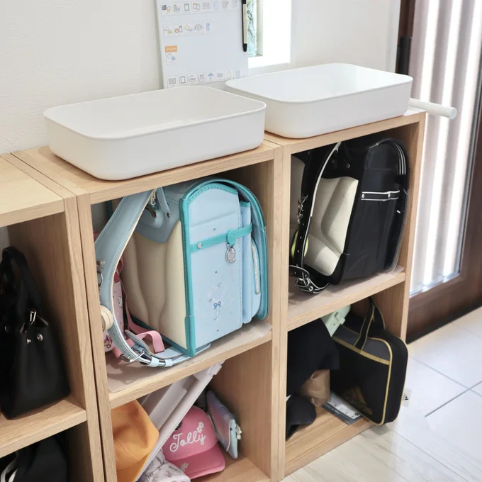 無印良品 スタッキングシェルフ3段3列で作るランドセル収納LEE