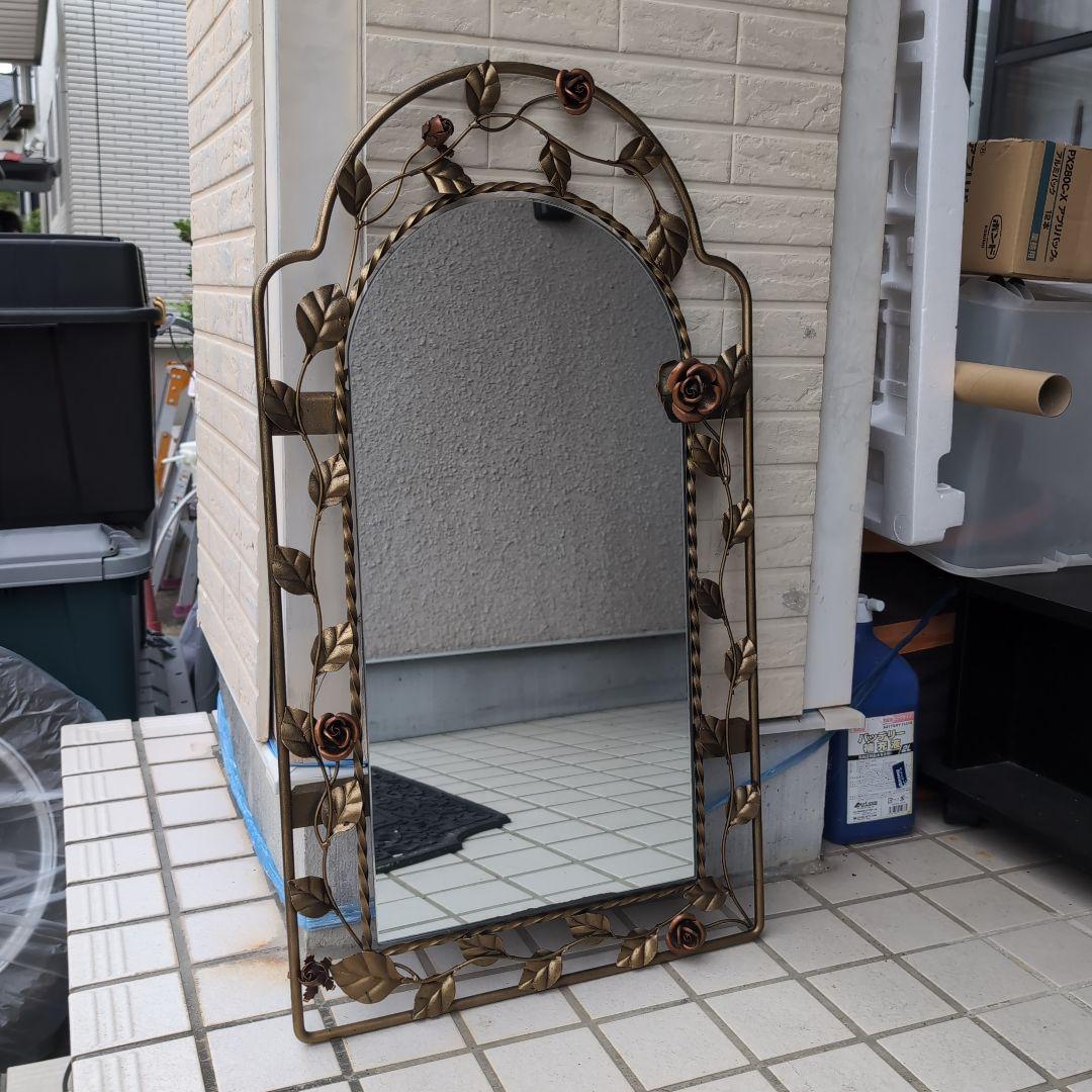 ウォールミラー 壁掛けミラー アンティーク ミラー 鏡 壁掛け アンティークミラー 大型 壁掛け鏡 ドレッサー 玄関 アンティーク風 洗面鏡 洗面台50cm 65cm 長方形 縦長 ホワイト パール 白 おしゃれ トイレ メイクミラー 北欧 木製壁掛けミラー,横幅：40～59cm鏡