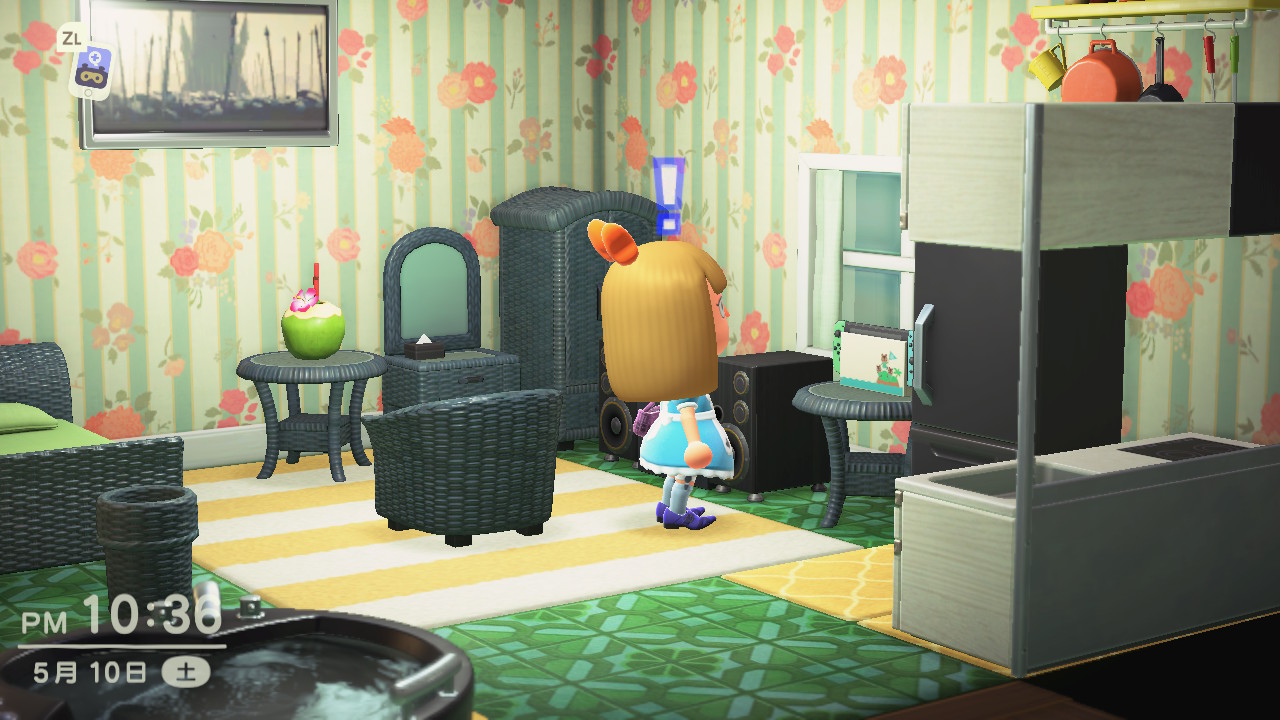 ハピパラ 赤とピンクの女子ルームと南国のお庭 マーチの別荘ハッピーホームパラダイスあつ森部屋レイアウト