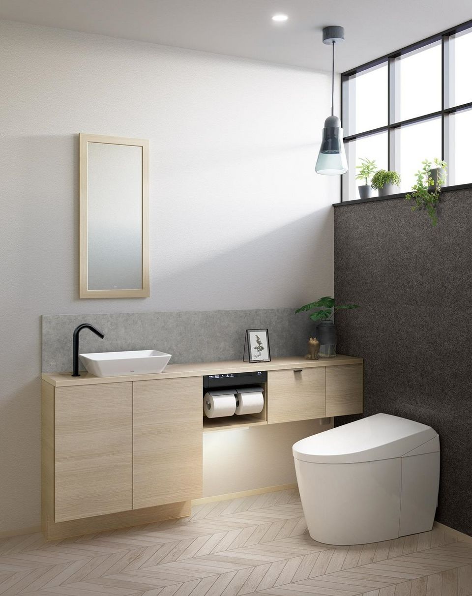 新築のおしゃれな「トイレ空間」22選！自分好みに楽しむポイントは収納・壁紙・照明のえらび方家づくりナビ