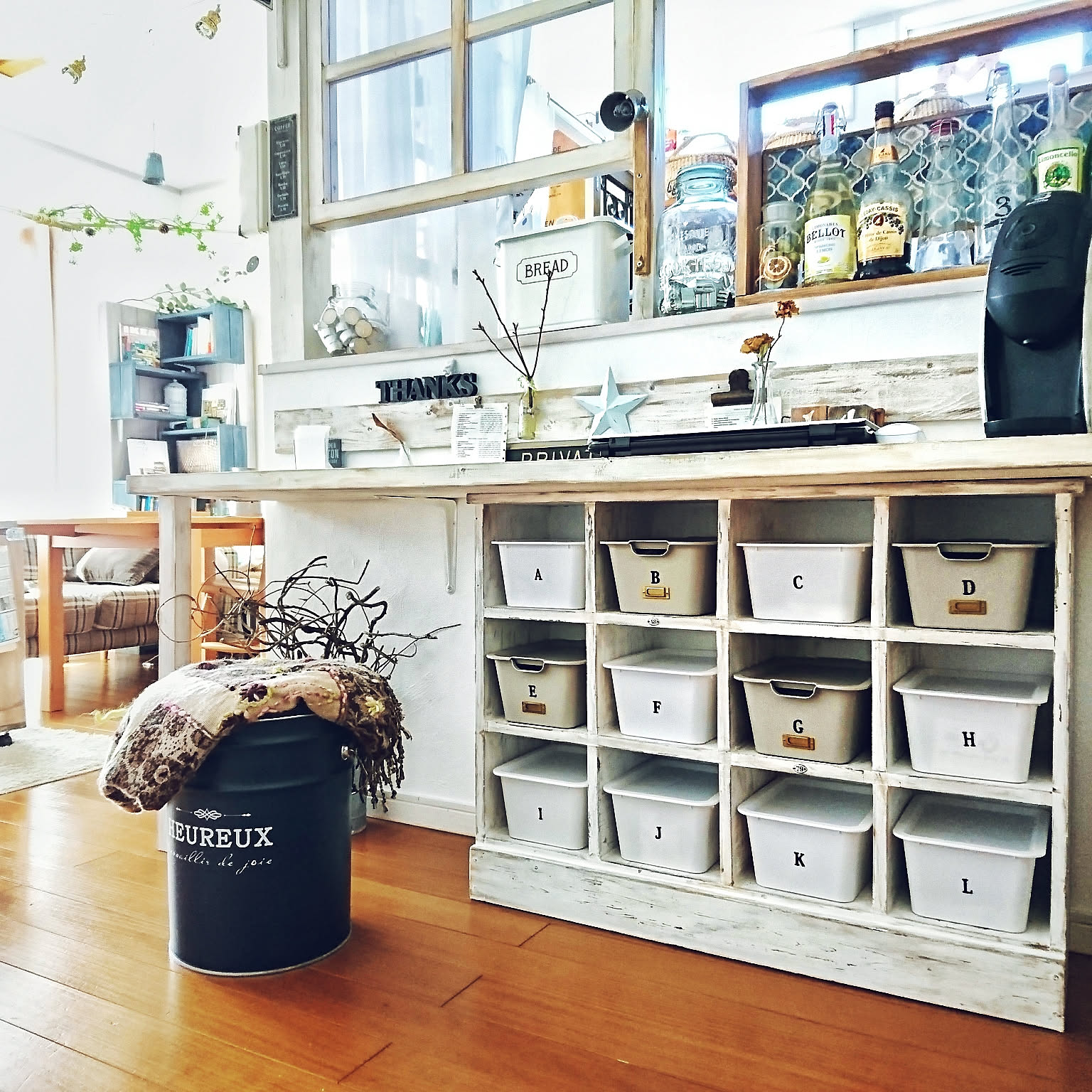 カウンター下収納 幅40cm チェスト 4段 薄型カウンター下 カウンター 窓下収納 リビングチェスト ミニチェスト ローチェスト キッチン収納キッチンカウンター 腰窓 収納 整理 幅40 引き出し 引出し 四段 4杯 高さ80ダークブラウンダークブラウン