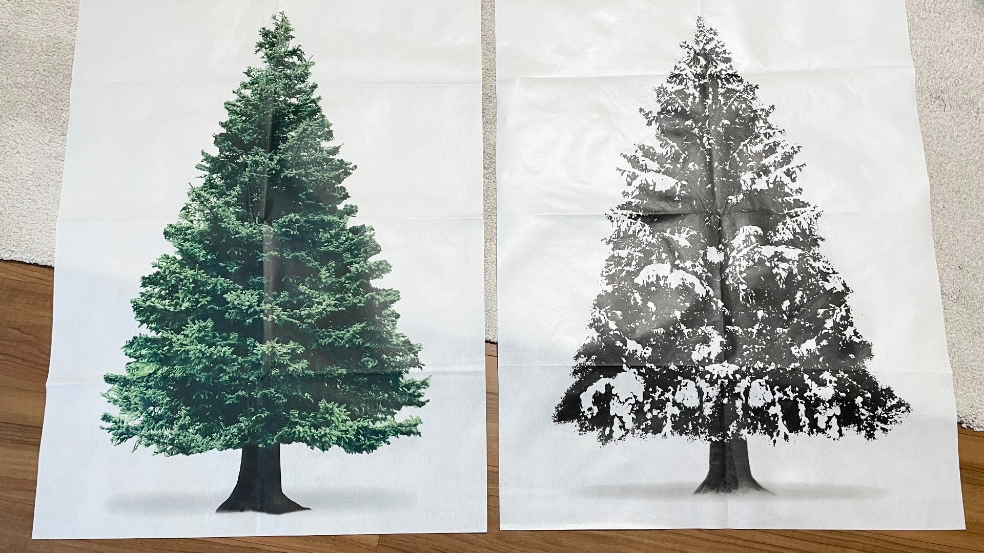 場所を取らないクリスマスツリー☆ダイソーのタペストリー型ツリーでクリスマス気分が盛り上る