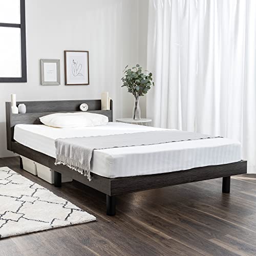 セミダブル すのこベッド すのこ ベッドフレーム 棚付き コンセント シンプル セミダブルベッド グレー 韓国風 ベット の評判・口コミわたしと、暮らし