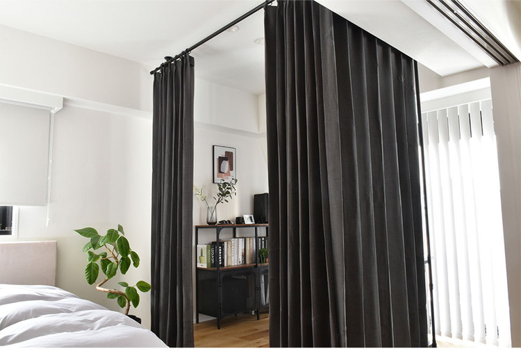 壁掛けプライバシーパーティション、天井取り付けパーティションカーテン、カーテンロッドレール 80-330cm 伸縮式、美容院 SPA在庫処分 コーナー L字 直線最大620cm 間仕切りつっぱり棒 パーテーション 部屋仕切り カーテンレール カーテンポール カーテンリング付