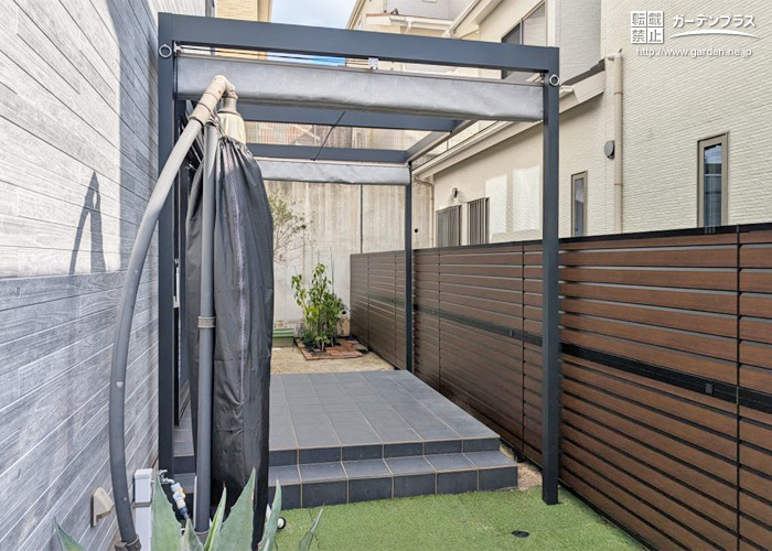 DIYフェンス用ポール 支柱 と目隠しシェード