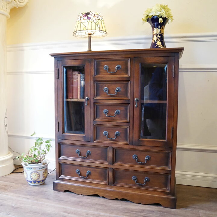 レトロスタイル 木製チェスト 3段 ハンドメイド アンティークスタイル3段小引き出しアンティーク風