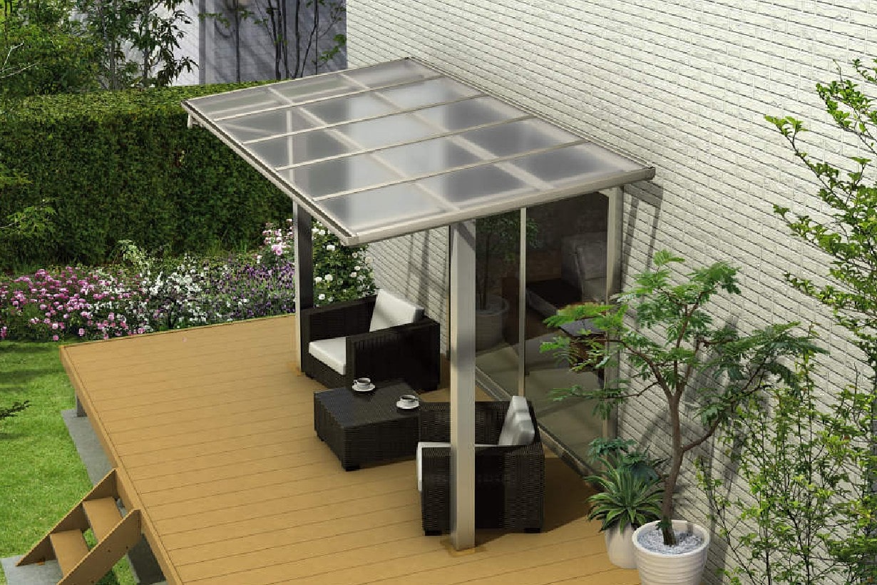 YKKAP エフルージュ FIRST 大型テラス 独立タイプを激安価格で施工販売 - エクステリア工事キロ