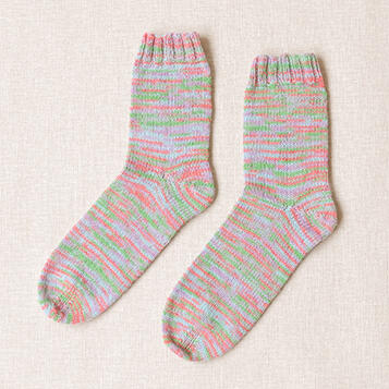 無料編み図 TシャツヤーンSmootee で編むルームシューズ毛糸ズキ