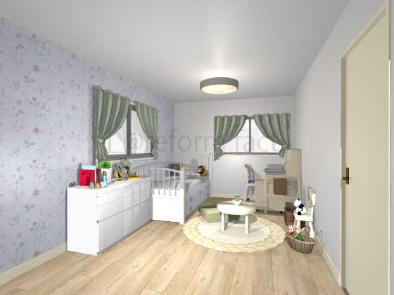 子供部屋のしっかりとした間仕切り 壁造作 とアクセントクロス 施工例松戸市の部分リフォーム〜リノベーションはアプラにお任せ！ 創業45周年 新松戸本店松戸、柏を中心とする東葛地域のリフォームショップ