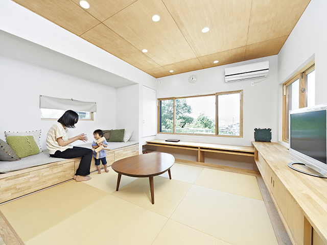 寝室や客間に収納力抜群のくつろぎ空間「小上がり」を。東京・都心の注文住宅設計アーキブラスト