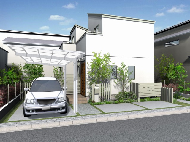 圧倒的な存在感をもつカーポートで駐車空間を充実化！あま市のリフォーム外構ALLGREEN - 庭・エクステリア・新築外構の専門店
