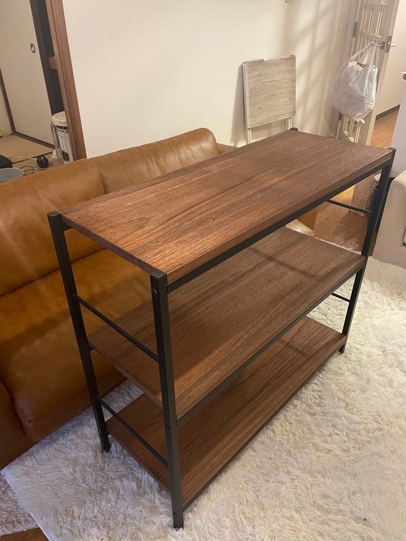 RA-2751 幅88cm・天然木パイン＆アイアン製・オープンラック