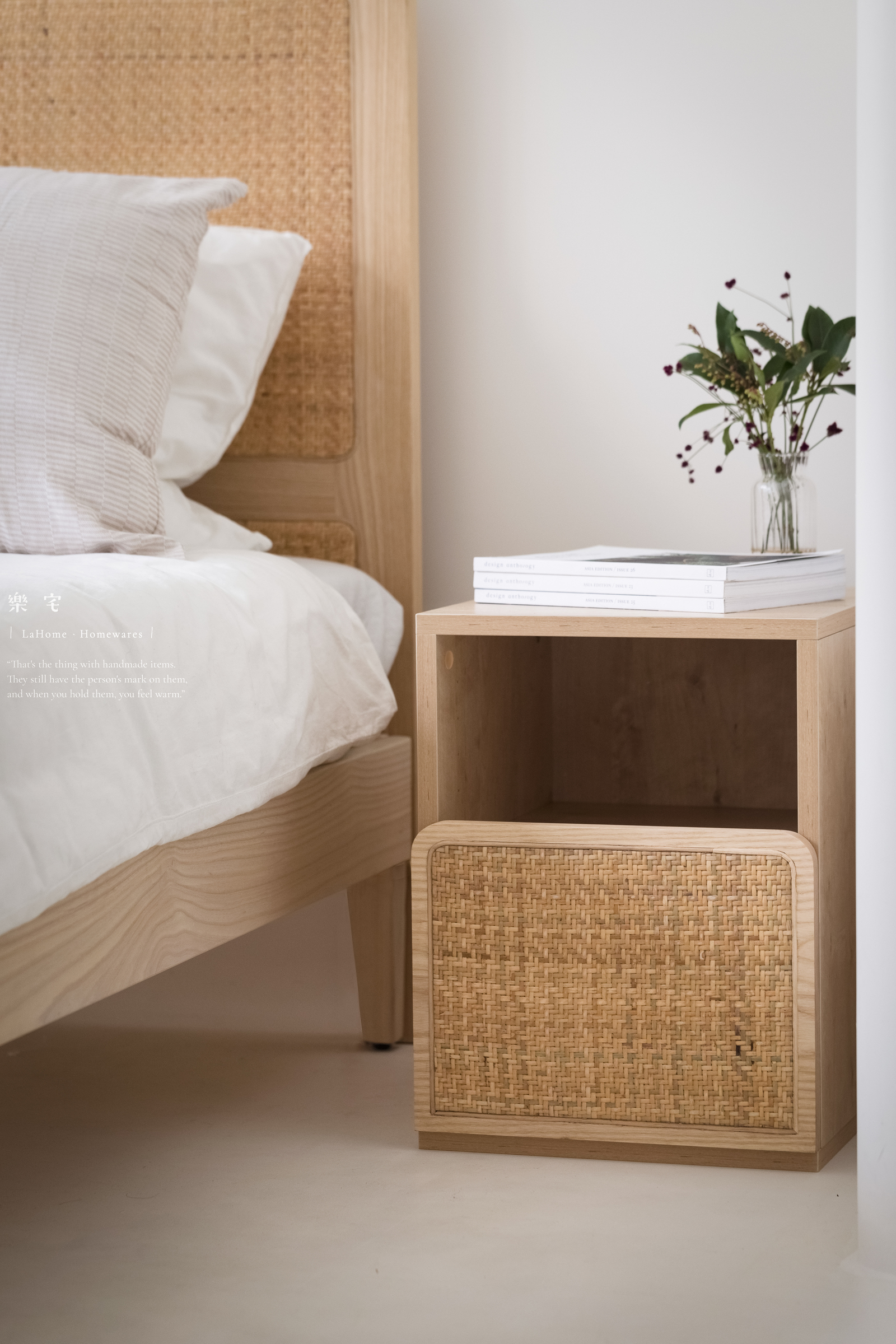 橡木 胡桃木床頭櫃