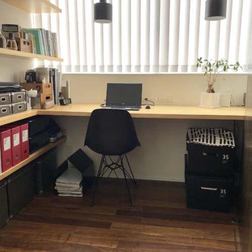造作家具でおしゃれなスタディコーナーをキッチン前に制作しました一宮・稲沢で家を建てるならアオキ開発