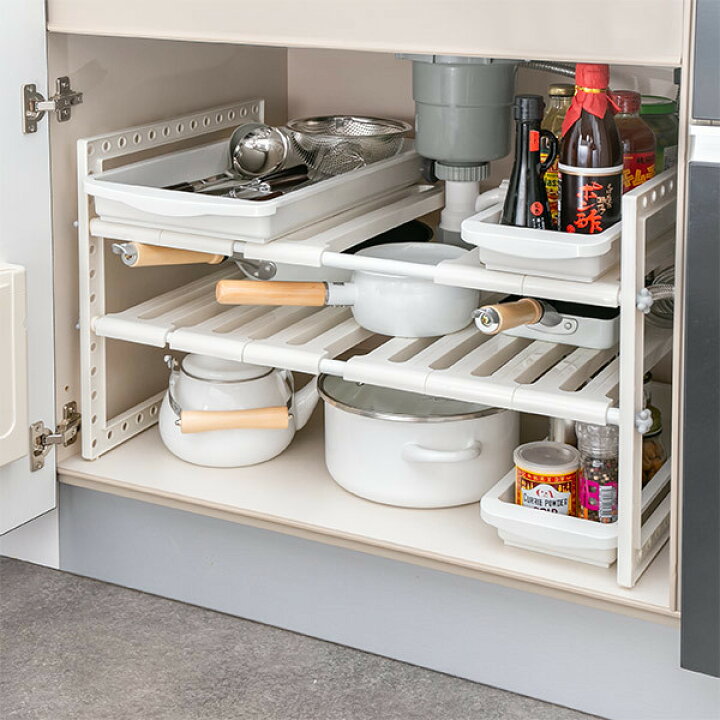 仕切りのないキッチンのシンク下の収納は、「棚」「引き出し 」「扉」の3つで快適に！ - 片づけ収納ドットコム