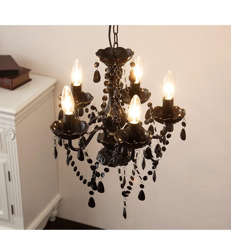 箔プリントシャンデリア柄レースカーテン＆フリル姫系黒カーテン4枚組 箔