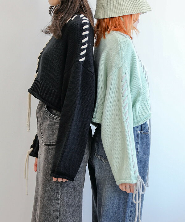 MIU MIU のチロリアン！本革に手縫いのステッチ 手編みニット袖 2005年