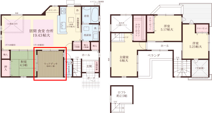 中庭でもゆっくりできる、シンプルな長方形の間取り