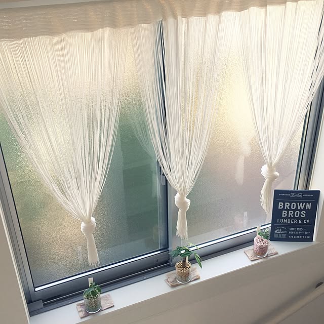 ひものれん 北欧 日本製 ハイゲージレース レイヤード 2重のれん Shanteシャンテ約85cm幅×120cm丈2カラー -InteriorDespres インテリア デプレ