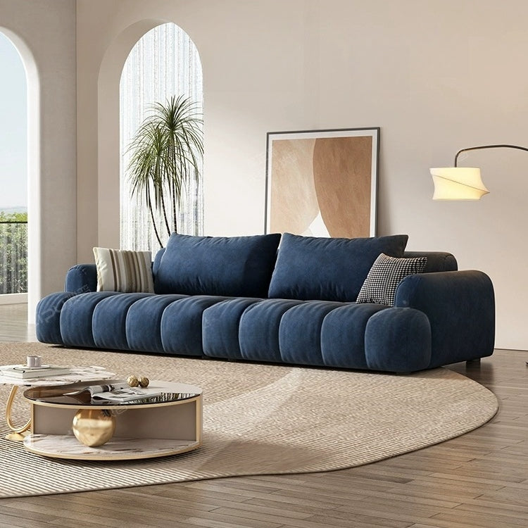 2人掛けソファー ネイビー クッション付き