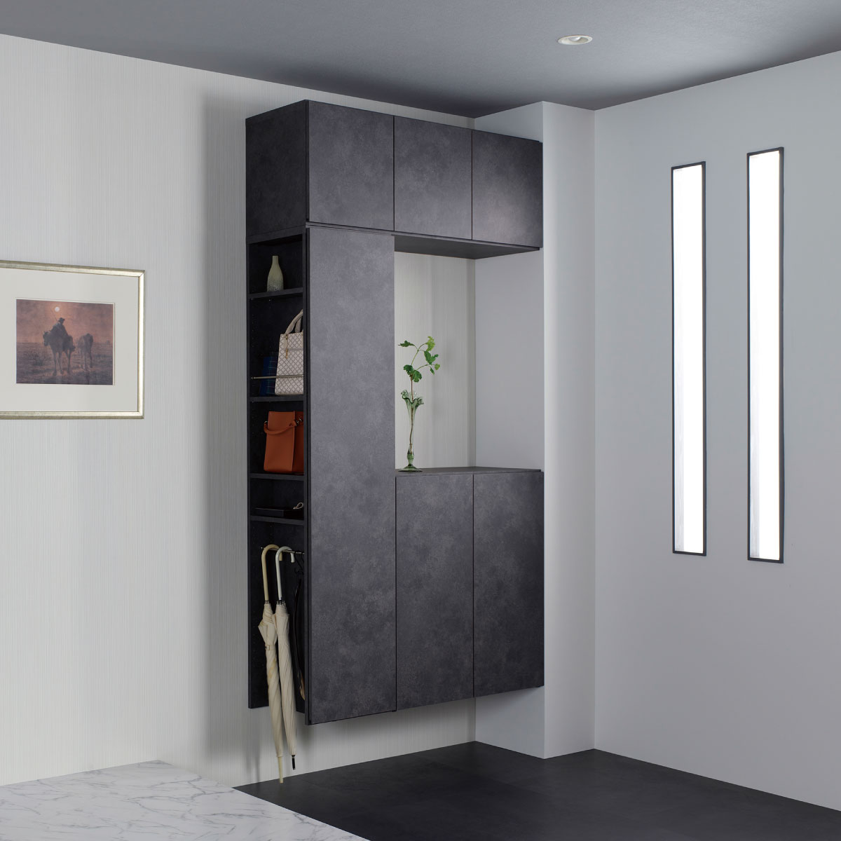 山崎実業 シューズラック 石こうボード壁対応ウォールシューズラック タワー 2段 4504 4505 靴箱 下駄箱 靴入れ 2段 壁掛け 浮かせるコンパクト スリム 省スペース tower 壁面収納 浮かせる収納 靴収納 シューズ収納 yamazaki タワーシリーズ 57-450シリーズ別