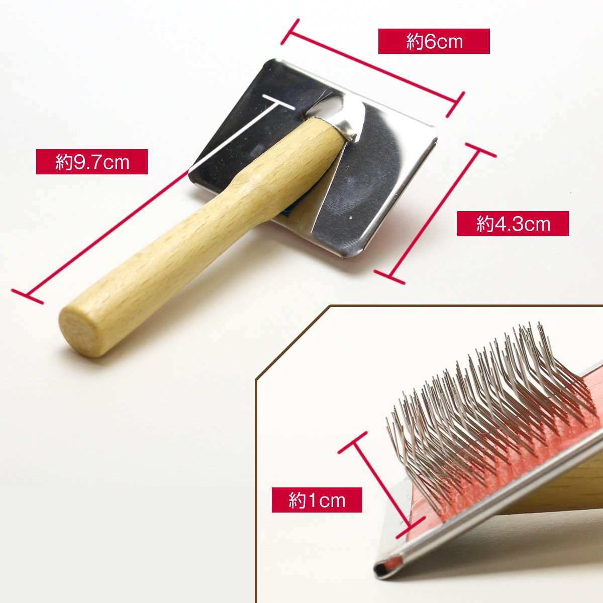 在庫セール スリッカーブラシ ペットブラシ 起毛 ストラップ付 ムートンブラシ ミニコームフワフワが甦る！ ムートン