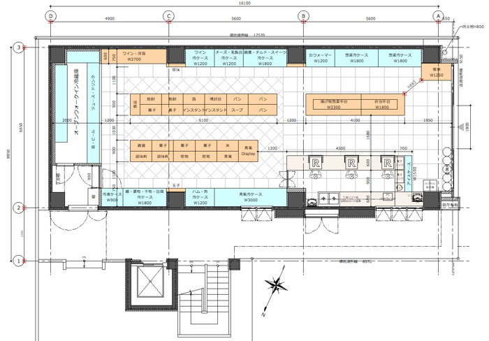 食品スーパー 平面図 企画 ・レイアウト 食品スーパー平面図 – 店舗デザイン・企画・設計ならエムアンドアソシエイツ M&Associates