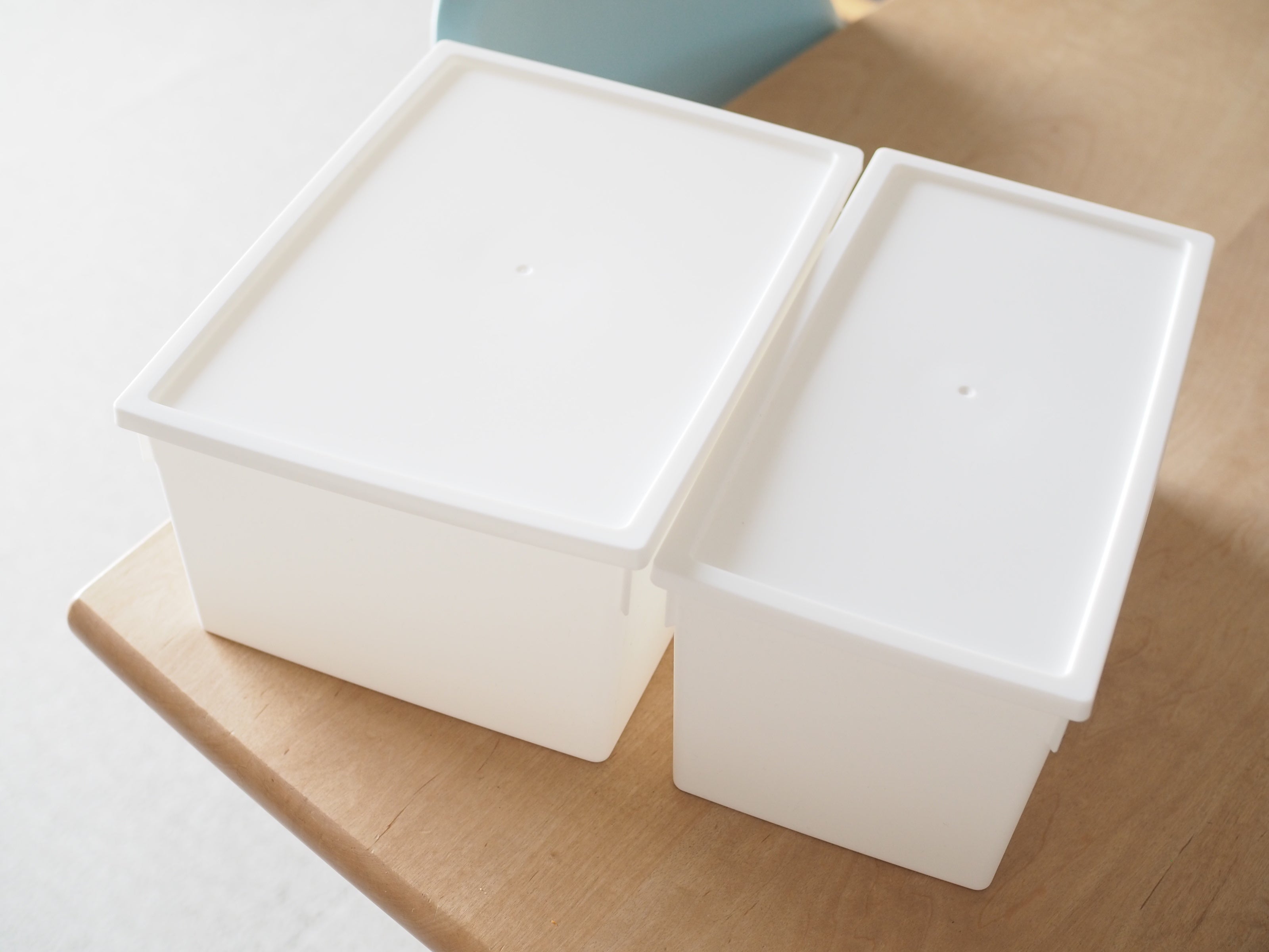 100均「フタ付きケース キューブ クリア」の商品情報とサイズ・収納例。セリアで販売 4977425201342