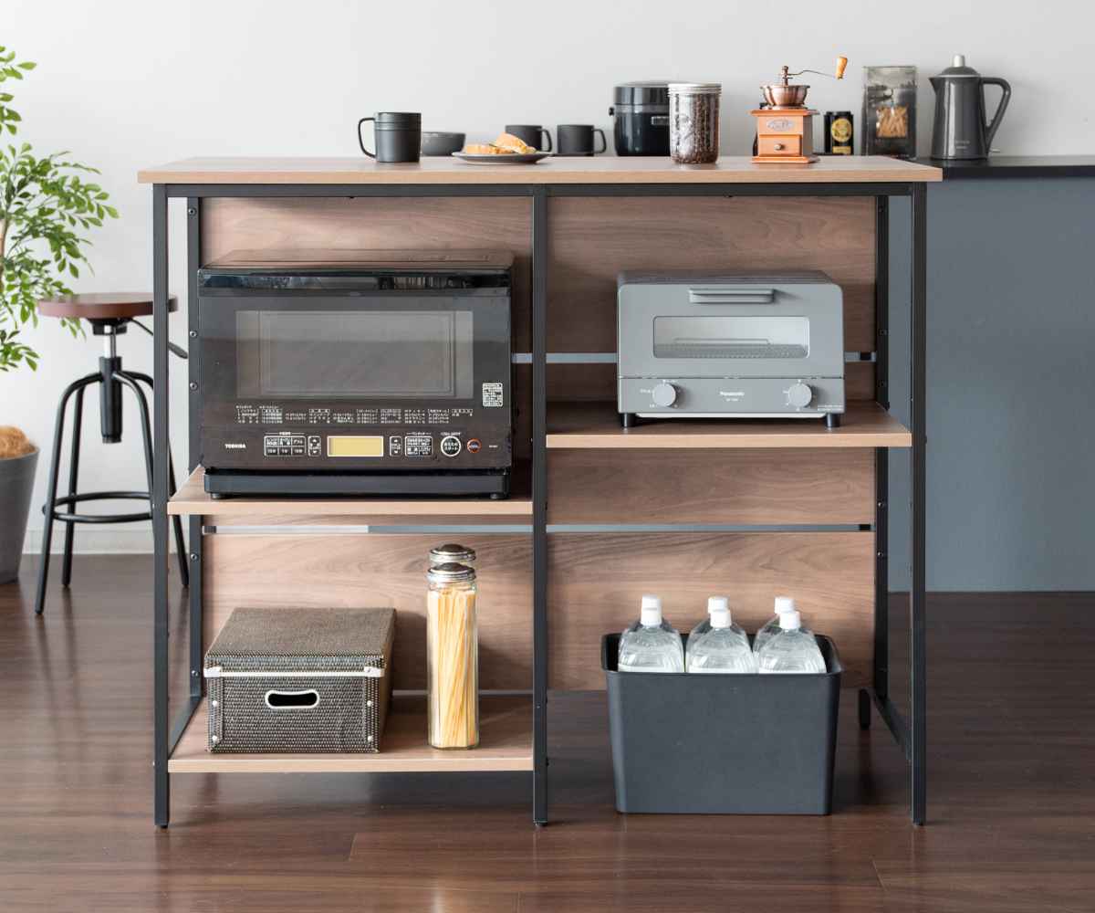 アイランドキッチン作業台 人造大理石+アメリカンブラックチェリー突板 西宮市家具工房アートワークス