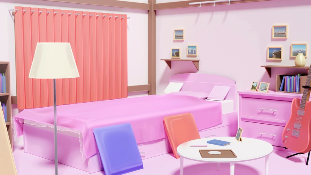 フリー素材フリー素材 寝室 - もぐもぐ@背景描きのイラスト - pixiv