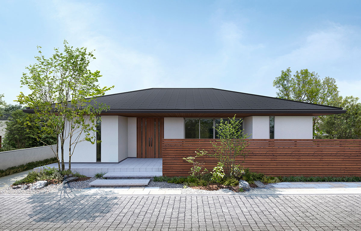 住友林業の平屋の家を引き立てるナチュラルモダンな外構 敦賀市 - グリーンステージ