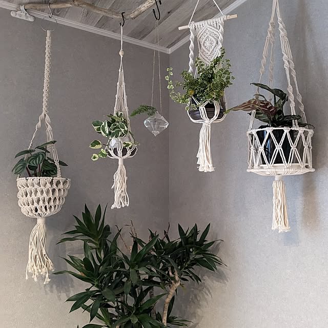 プランターをおしゃれに飾ろう。初心者でもできるマクラメハンギングの編み方Craftie Style