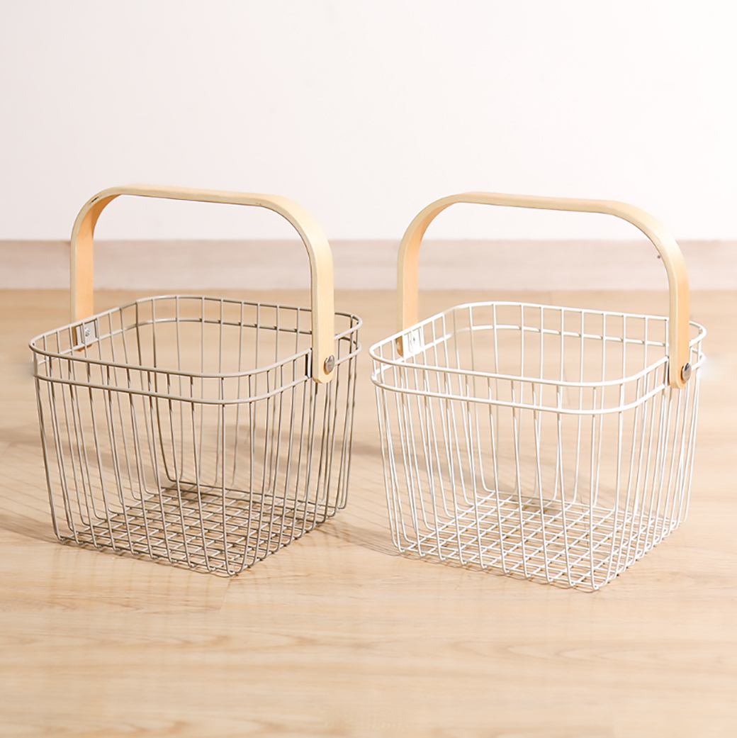 ELEMENTS インテリアワイヤー バスケット 持ち手 ランドリー Sサイズ 脱衣 収納 ボックス 1段 スチール かご 洗濯物 小物 入れ 内布取り外し可 おしゃれ 北欧 西海岸風 64122 : ELEMENTS - 通販 - Yahoo!ショッピング