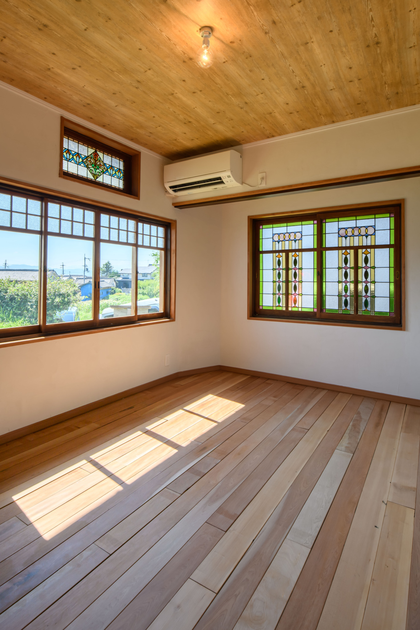 アンティーク ステンドグラス窓枠 ｗ４８,８×h５１×ｄ4，2㎝ 英国アンティークステンド