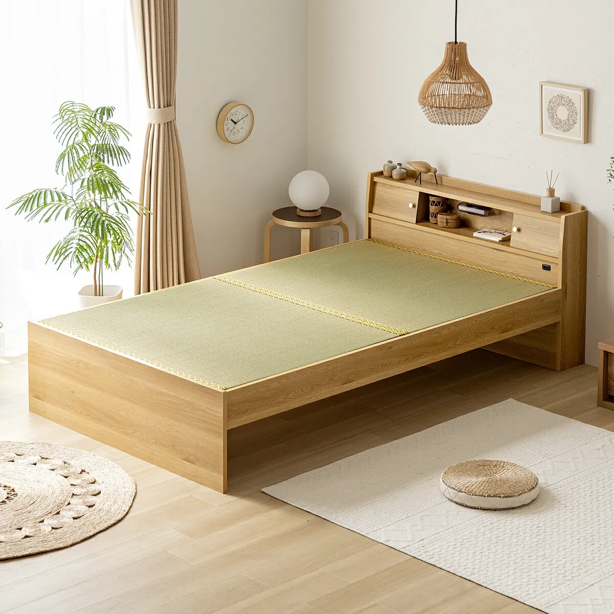 和モダン空間 布団が収納できる・美草・小上がり畳連結ベッドセミダブル の詳細カヴァース