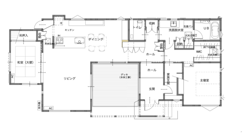 中庭のある間取り ロの字 2階建て