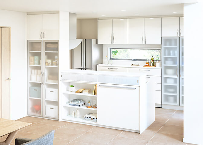 キッチン 背面収納 カウンター」の検索結果