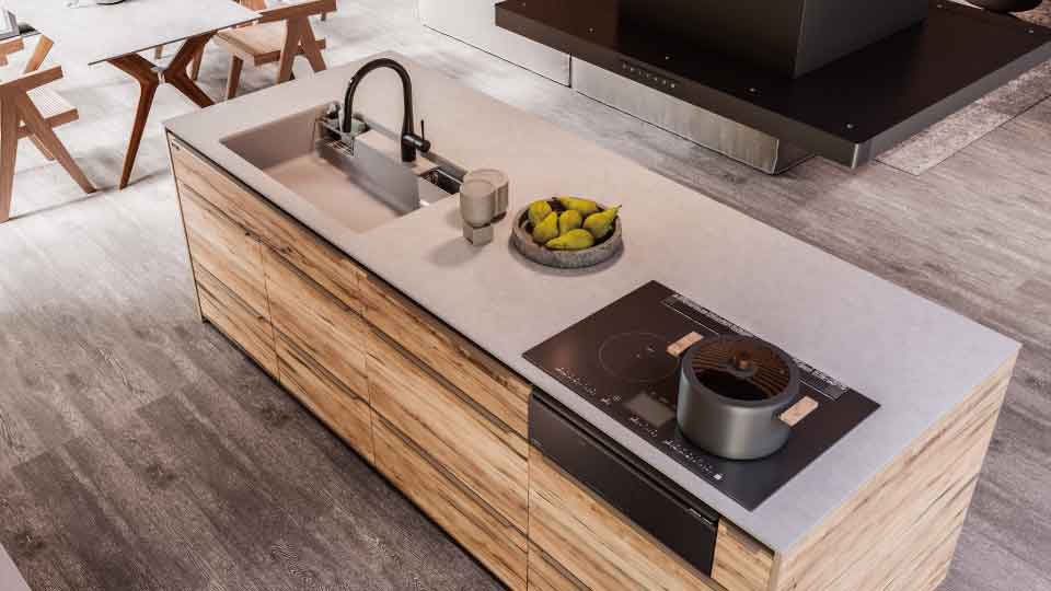 カラー・デザイン 扉・引手・ワークトップ・モールシステムキッチン レミュータカラスタンダード